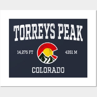 Torreys Peak Colorado 14ers Vintage Athletic Mountains Posters and Art